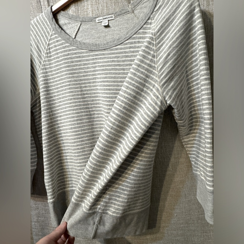 James Perse Striped Cotton 3/4 Length Sleeve Size UK 3 fits a small to medium US